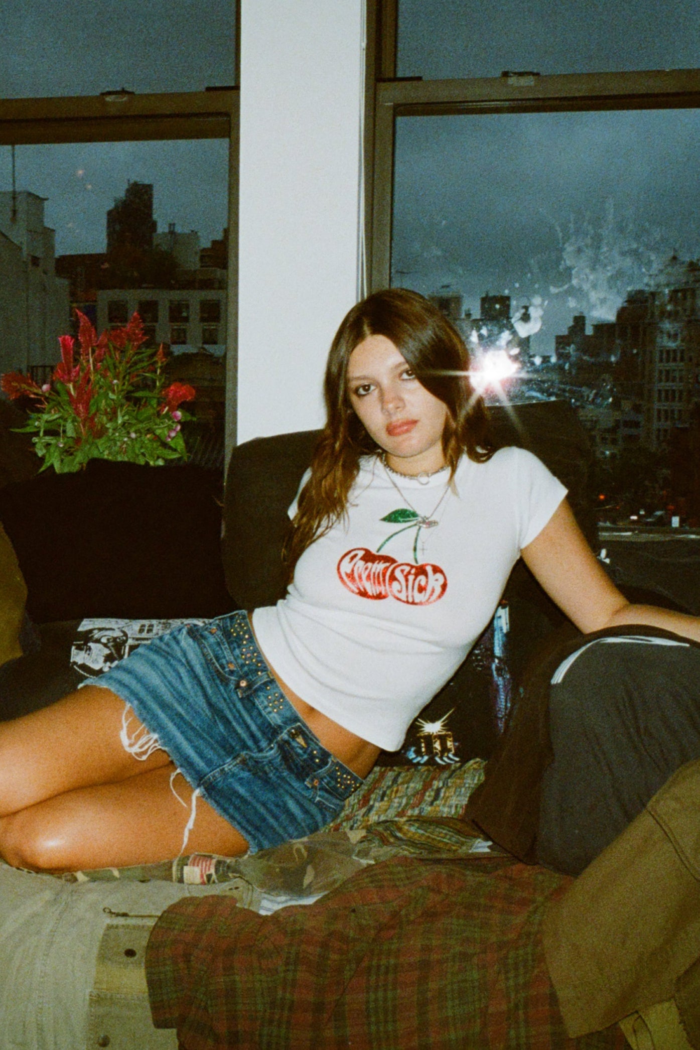 Cherry Glitter Baby Tee