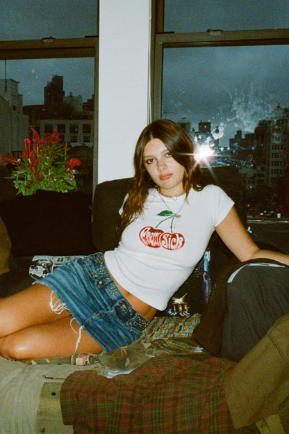 Cherry Glitter Baby Tee